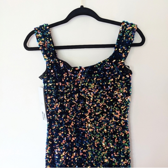 JOVANI New Black Sequined Formal Evening Dress Gown Size 4 - Picture 11 of 14